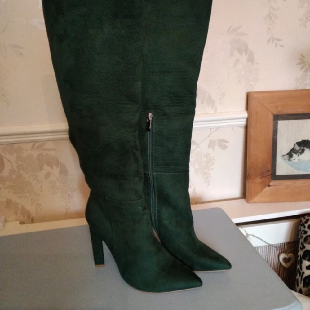 EGO Forest Green Heeled Boots